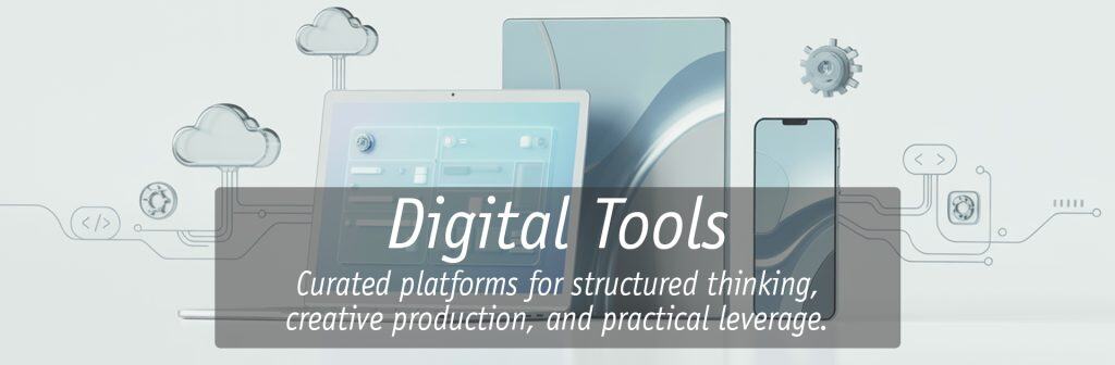 Digital tools for creative production, structured thinking, and practical leverage.