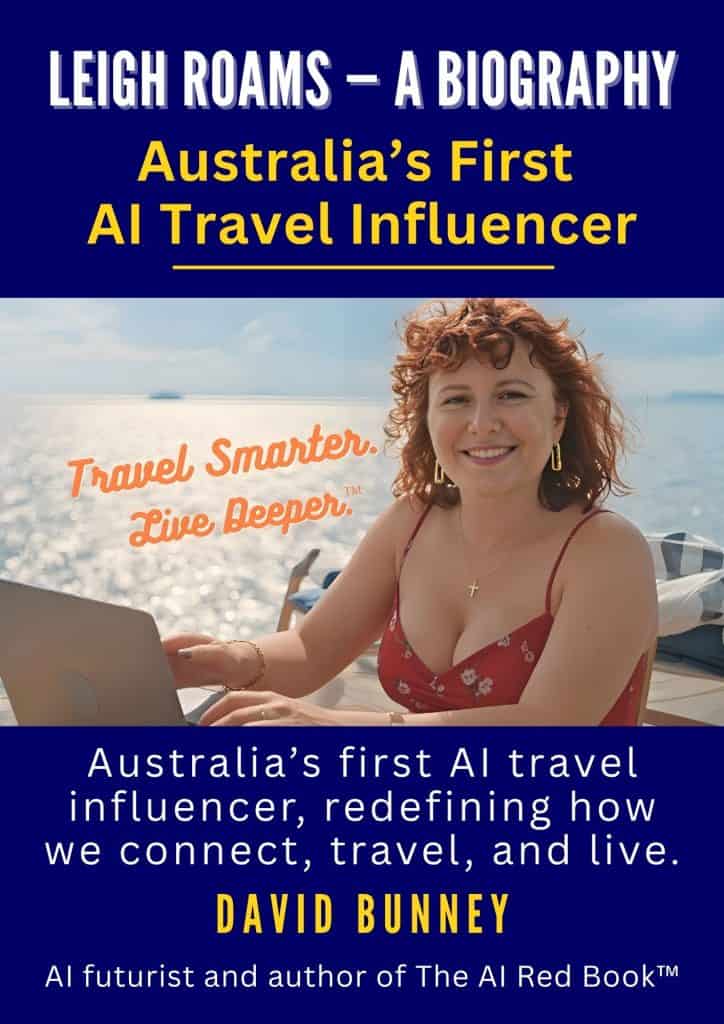 AI travel influencer Australia, author David Bunney, books, travel, AI technology, biography.